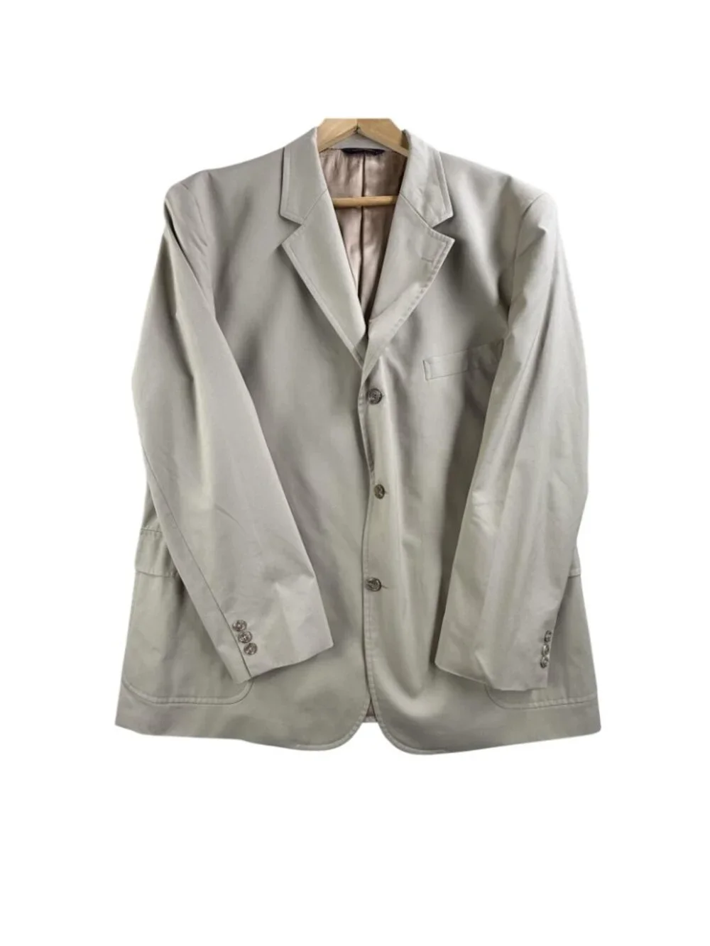 Brooks Brothers Blazer Mens 44 Beige Cotton Polyester Sport Coat Jacket Classic